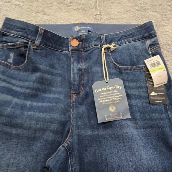 Democracy Itty Bitty Bootcut Cascading Rhinestone Detail Denim Jean Sizes NEW - Picture 9 of 14
